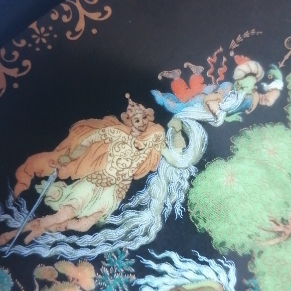 USSR 1989 Palekh Vintage Collector's Plate Russian Legends Series (#4) Wall Art - Picture 8 of 13